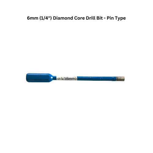 6mm (1/4") Diamond Core Drill Bit - Pin Type